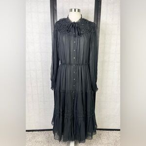 Ulla Johnson Charcoal Long Sleeve Dress